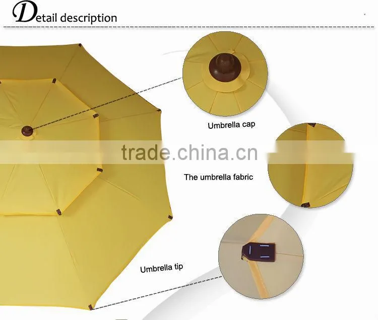 240CM*8K yellow color double lay korea parasol