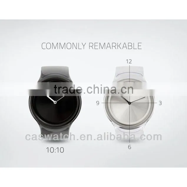 Fashion iron clear blank dial transparent plastic strap watch