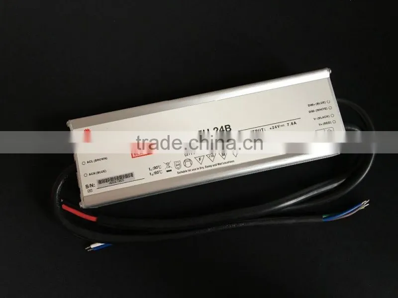 Meanwell Brand Dimmable Power supply 24V 185W dimmable HLG-185H-24B