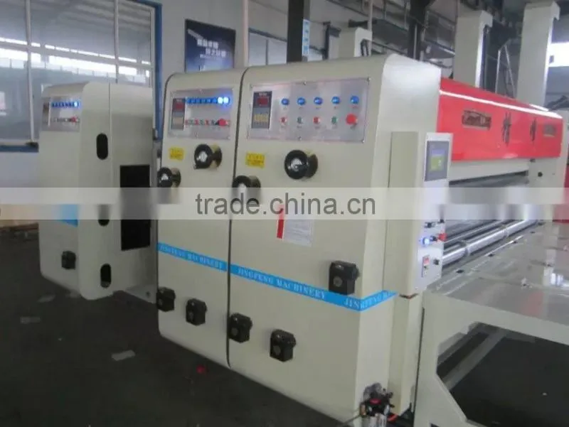 High speed flexo corrugated carton box printing machine with slotting and die cutting