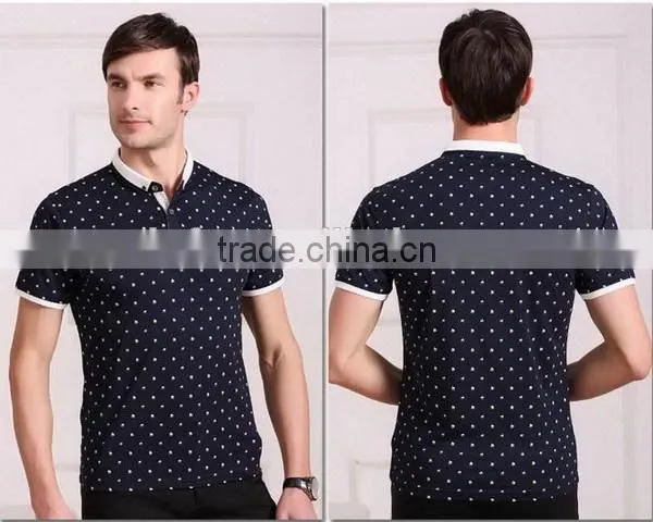 Popular hot selling short sleeve men shirt double collar