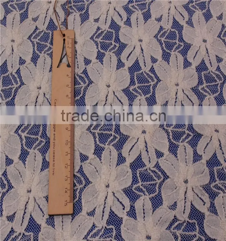 Nylon chemille Soft Stretch Lace Fabric
