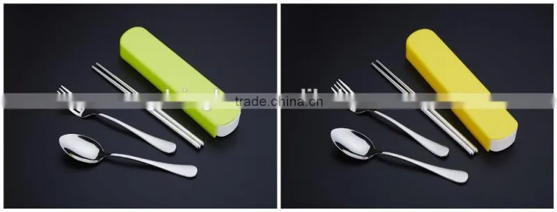 Travelling Japanese Tableware Suit in Colorful Plastic Box