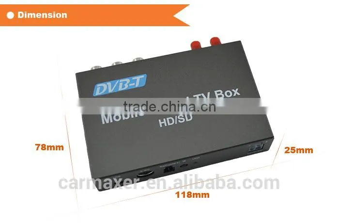 Fashion car dvb-t box car portable mobile h 265 set top box
