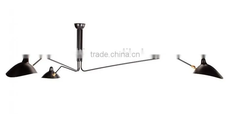 Replica Serge Mouille Three Curved Arms Ceiling Lamp Chandelier