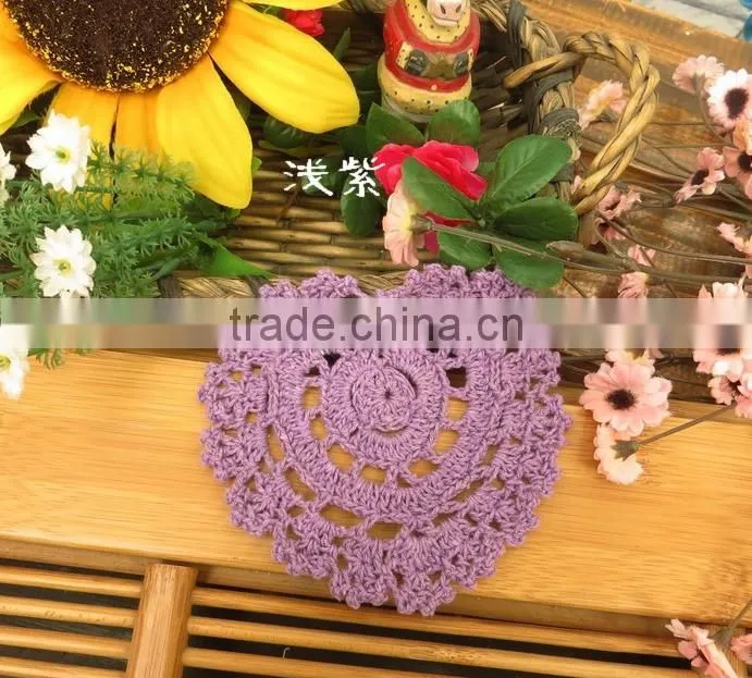 Heart Doilies,wedding decoration woven coasters cute heart shaped Applique
