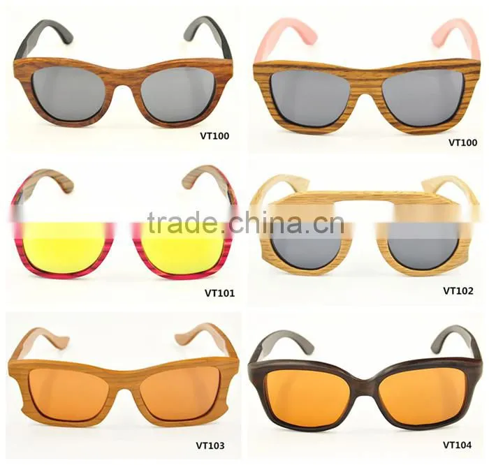2016 new style classic retro UV400 mirror lens design bamboo wooden polarized sunglasses sun glasses