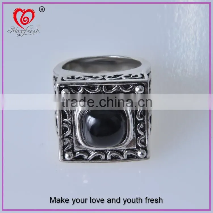 2015 Custom white gold plated stainless steel mens ring jewelry mens ring of steel
