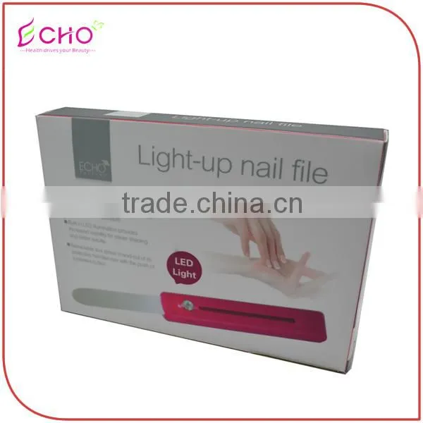 Hot Pink LED Light-up Glass Nail File