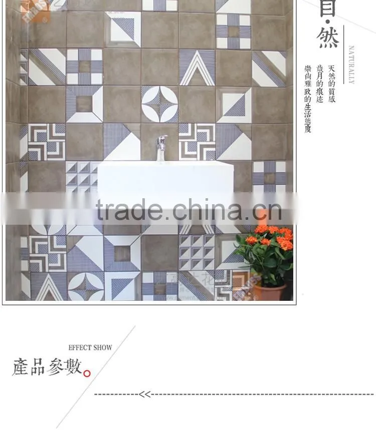 20x20cm porcelain rustic bathroom tile design metal glazed decorative kitchen wall floor tile