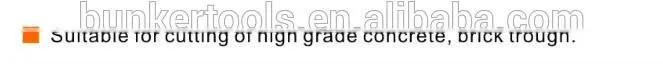 general diamond saw blade dedicated for open wall, wall saw blade, saw blade series