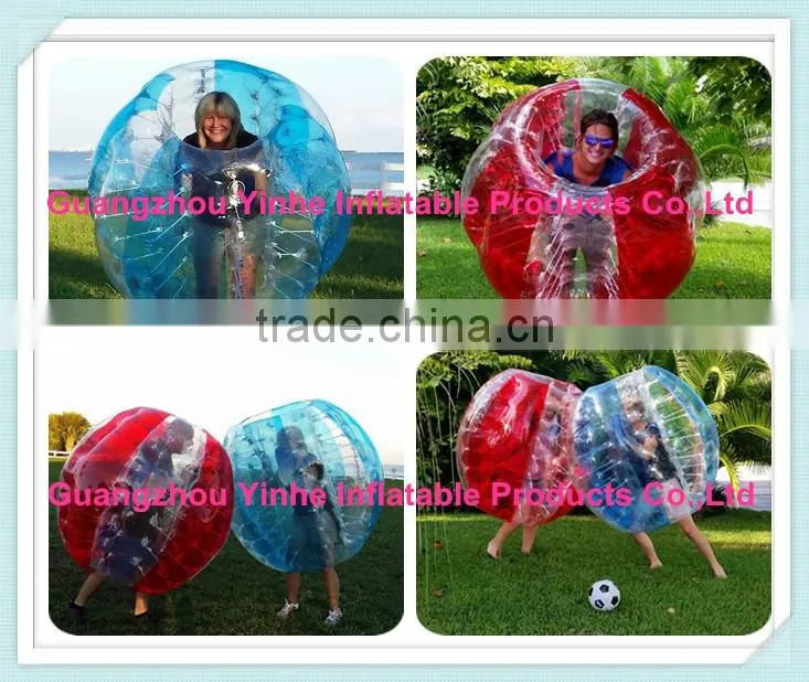 2016 hot sale inflatable bubble loopyball/bubble soccer/bubble football