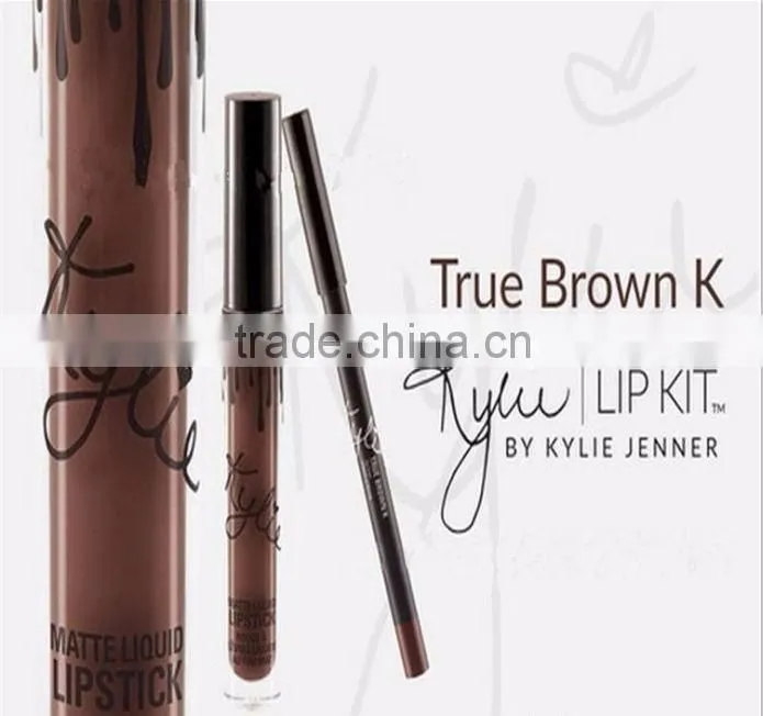 IN HOT SALES kylie matte liquid lipstick and lip liner with 8 colors for lady