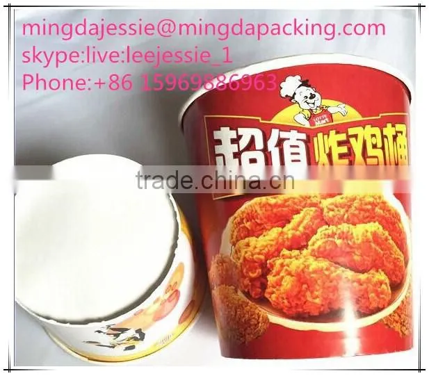 Disposable take away paper buckets for fried chicken