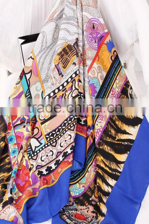 Fashionable Scarf with Unique Pattern,Women Voile shawl print Cotton scarf