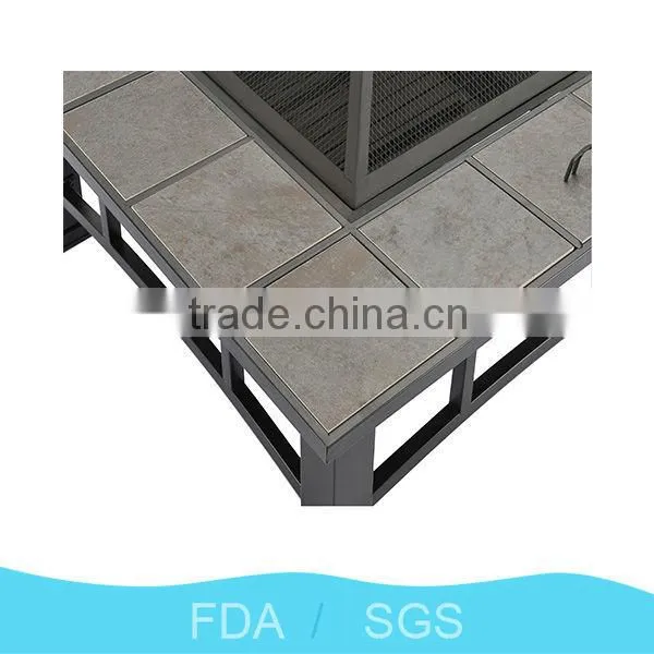 Table shaped multi-function garden treasures fire pit winter wood burning fire pit