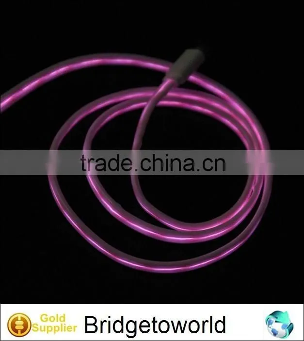 good quality colorful luminous universal micro usb LED light data sync cable charger