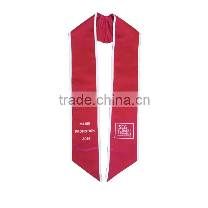 Hot Sell Trimming Imprinted Graduation Stole/Sashes