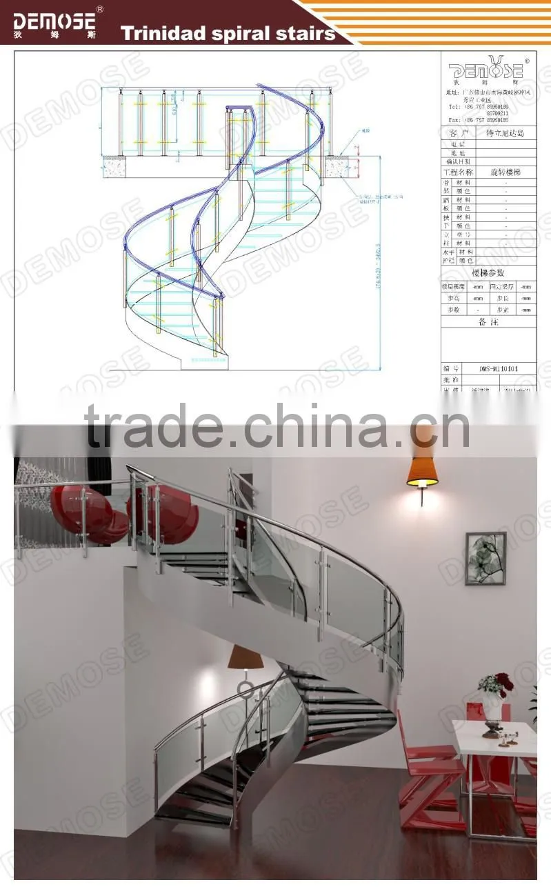 demose laminated glass stairs for villa | building supplies