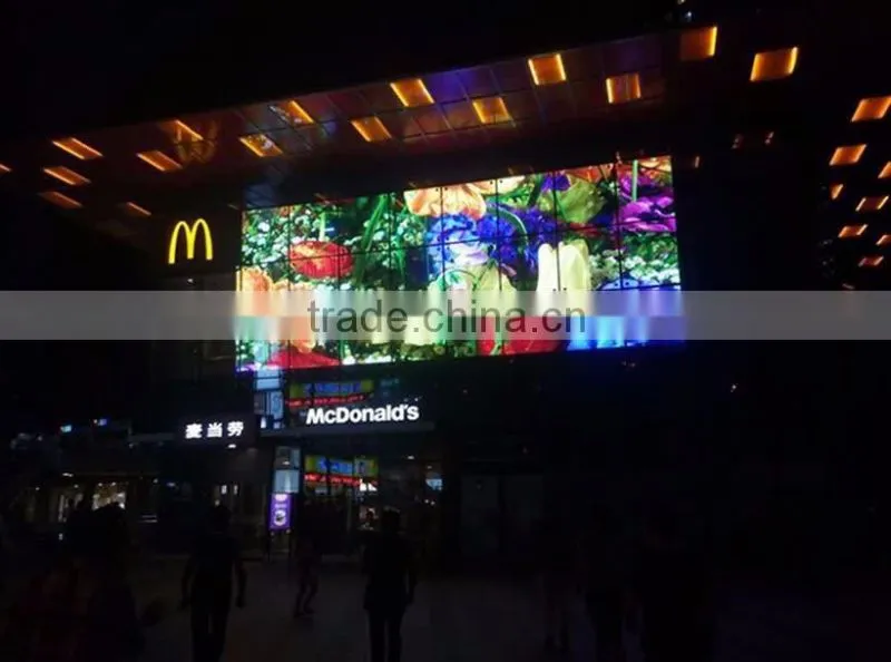 outdoor led display screen billboard , P10 glass transparent led display for retail store digital video screen