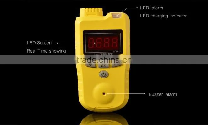 Portable flammable methane Detecting Alarm CH4 gas analyzer monitor , natural gas detector