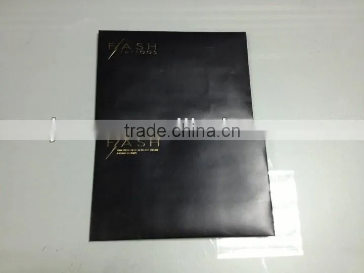 A4 black kraft envelope with gold stamp logo