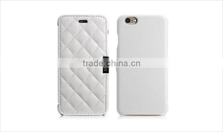 for iPhone6 leather case with tartan checks design