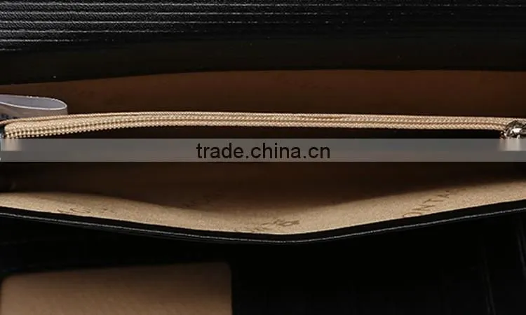 Elegant crocodile pattern leather women wallet with big matel chain
