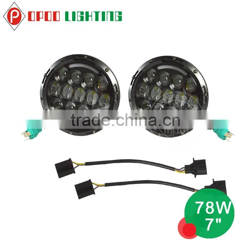 7inch led car headlights, DOT 7inch 78w led car headlights