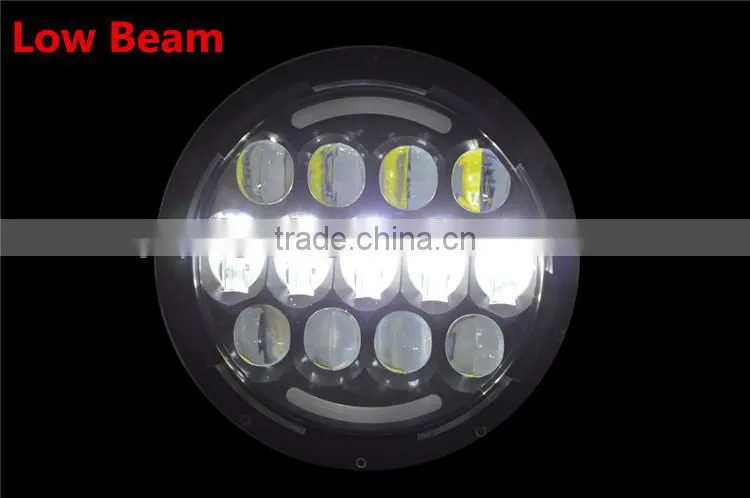 Top New 7" Round Jeep Headlight, 78W Hi/Low Jeep Headlight with H4 H13 Converter