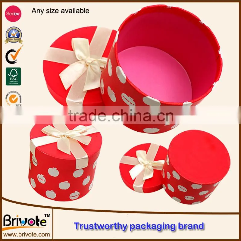 2015 Gorgeous candy box/red round gift box/red round candy box