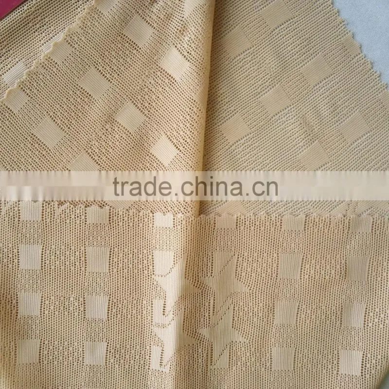 Factory new design 90/10 nylon spandex four-angle star patern jacquard mesh fabric, fashion garments jacquard mesh fabric