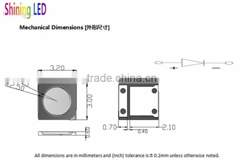 High Luminance 1W SMD3030 LEDs