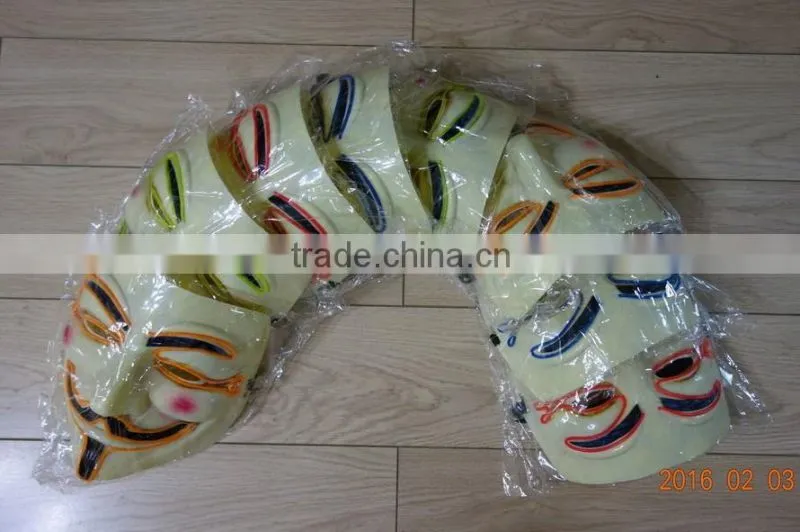 EL WIRE V for Vendetta Mask Party Mask / EL light halloween mask / EL wire V For Vendetta Mask