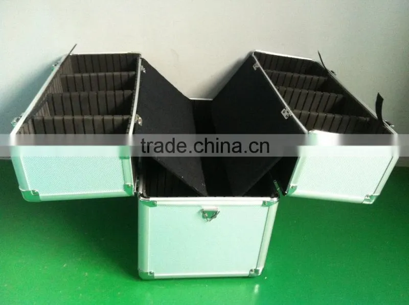 aluminum storage carrying with rremovable dividers double-open aluminum tool box set