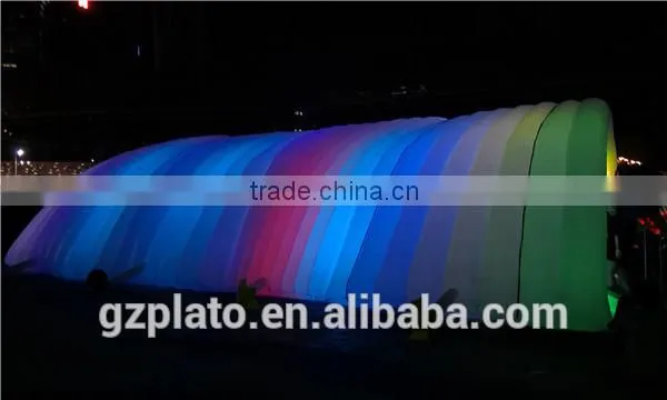 Color changing led inflatable tunnel tent inflatable canvas tent