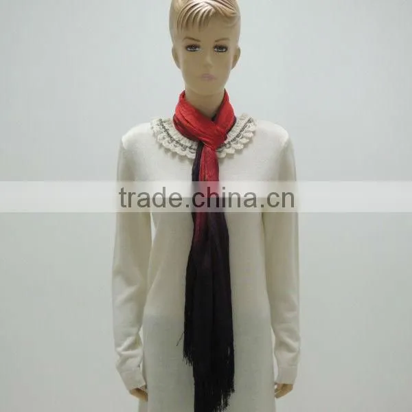 TYCAP101 Fashion Black Red Dip Dyed Scarf