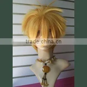 golden wigs japanese hot cosplay wig synthetic hair wigs for men