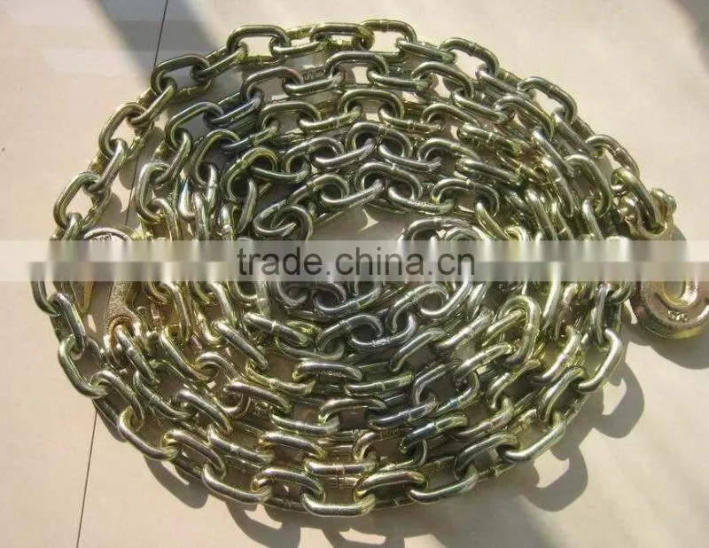 Golden Galvanized Tempered Binder Chain With Clevis Grab Hooks