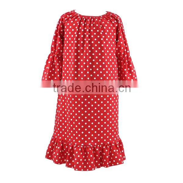 Boutique Kids frock designs Christmas Maxi Dress dot print design beautiful girl dress