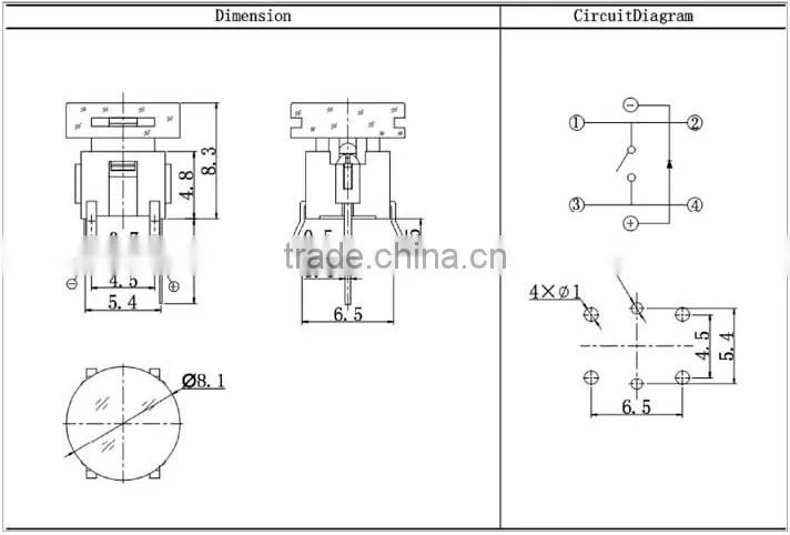 TSL06121-SC802 illuminated tact switch with round cap
