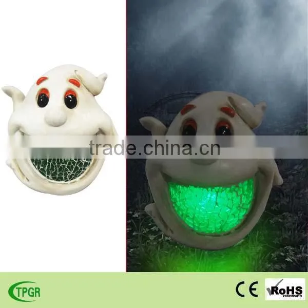 2015 newest polyresin pumpkin led solar light for halloween decoration