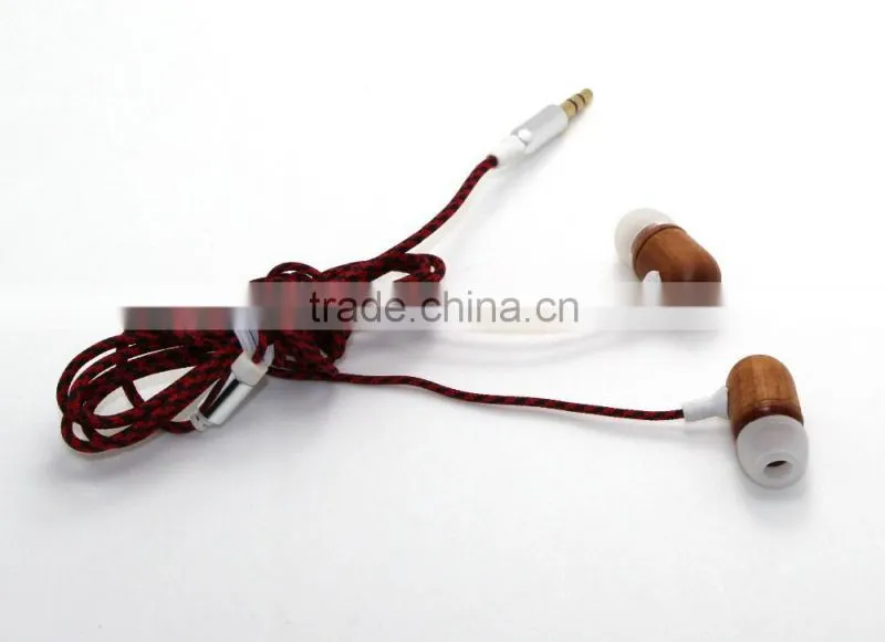 High quality wood earphones good sound in ear earpiece stereo sound shenzhen factory