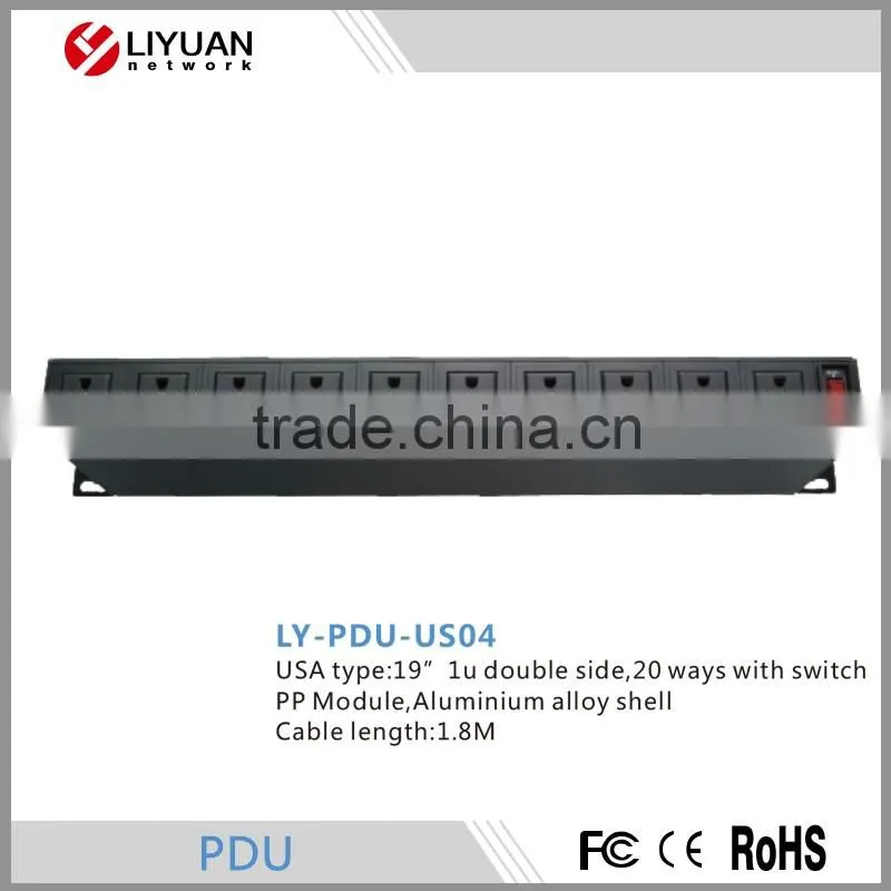 LY-PDU-US04 Double side new Arrival Custom Design 220v PDU with switch