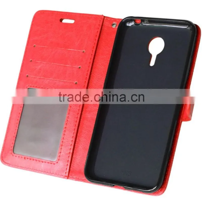 Mobile Phone PU Leather Flip Card-slot Case for Meizu MX5