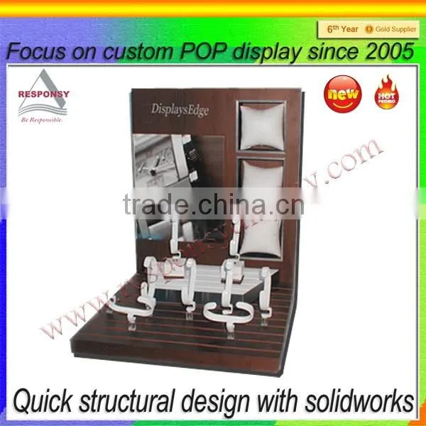 high end watch counter display rack made from wood