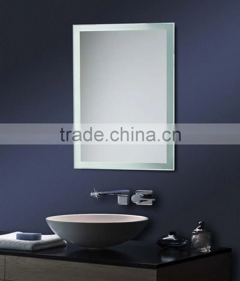 Bevelled frameless glass mirror , tempered glass mirror