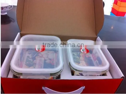 1000ML Food Use and Storage Boxes&Bins Type Rectangular airtight Glass food storage Container with silicone seal