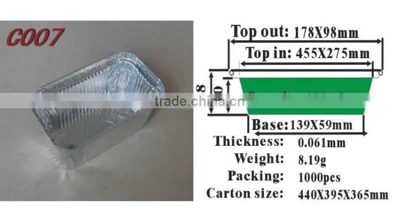 7 inches Take Away Foil Container C007