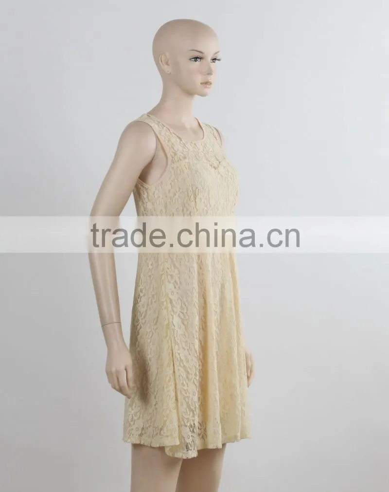 F5S12062 Plain Women Lace Dress Fashion Design
